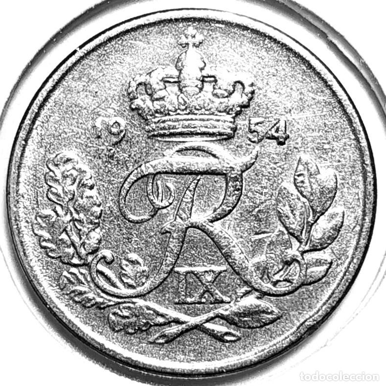 Monedas antiguas de Europa: DINAMARCA (1947-1972) - 10 ORE 1954 - REY FEDERICO IX - A - 3 GR. CUPRONIQUEL - DIAME 18 mm - KM#849