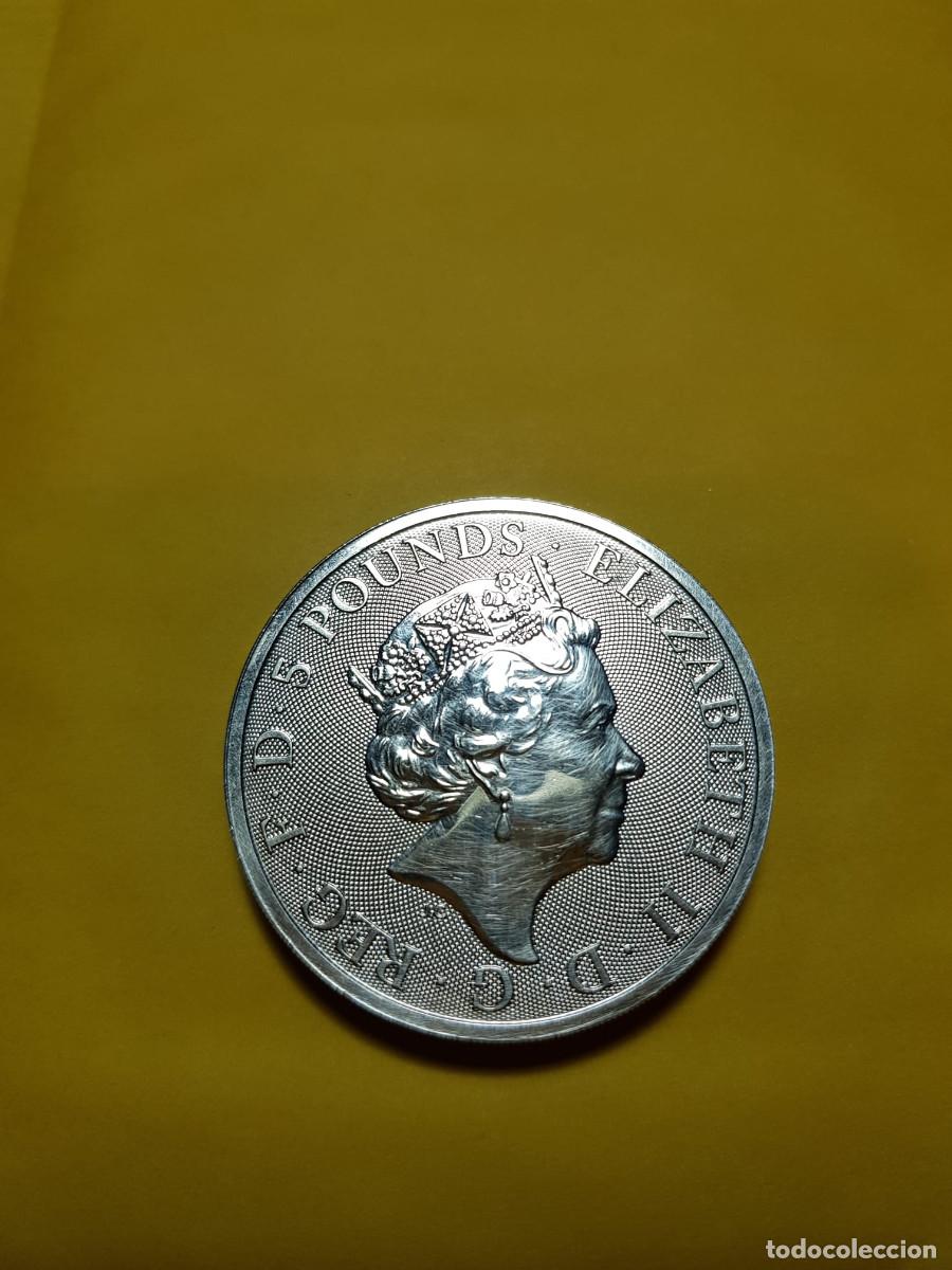 Monedas antiguas de Europa: INGLATERRA-5 LIBRAS-2019-2 ONZAS PLATA 999