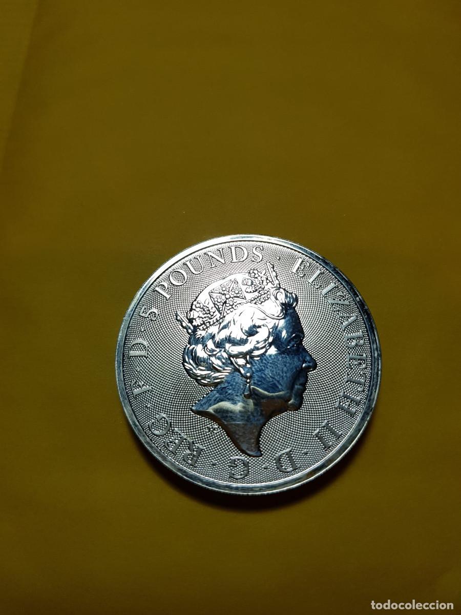 Monedas antiguas de Europa: INGLATERRA-5 LIBRAS-2019-2 ONZAS PLATA 999