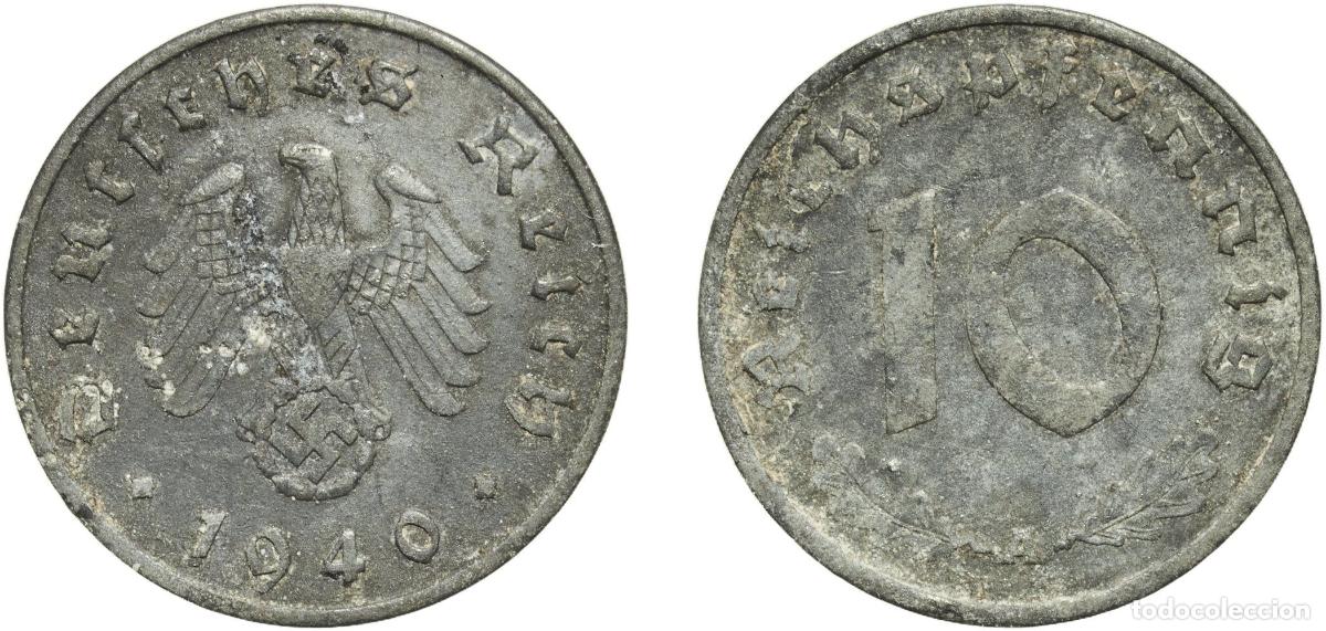 Monedas antiguas de Europa: Germany Third Reich 1940 A 10 Reichspfennig Zinc Berlin Mint (212947789) 3.51g XF KM 101 AKS 47 J