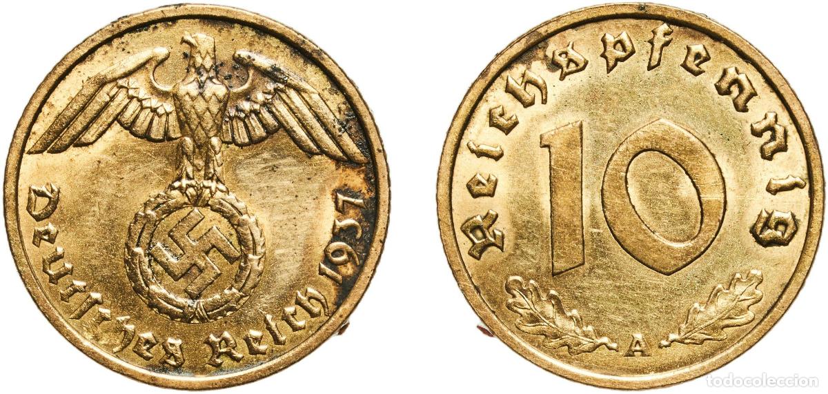 Monedas antiguas de Europa: Germany Third Reich 1937 A 10 Reichspfennig Aluminium bronze Berlin Mint (36830442) 4g AU KM 92 AK
