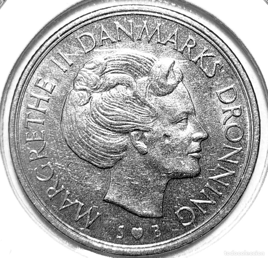 Monedas antiguas de Europa: DINAMARCA (1973-1989) - 1 CORONA 1975 - REINA MARGARITA II - A - 6,80 GR. CUPRONIQUEL