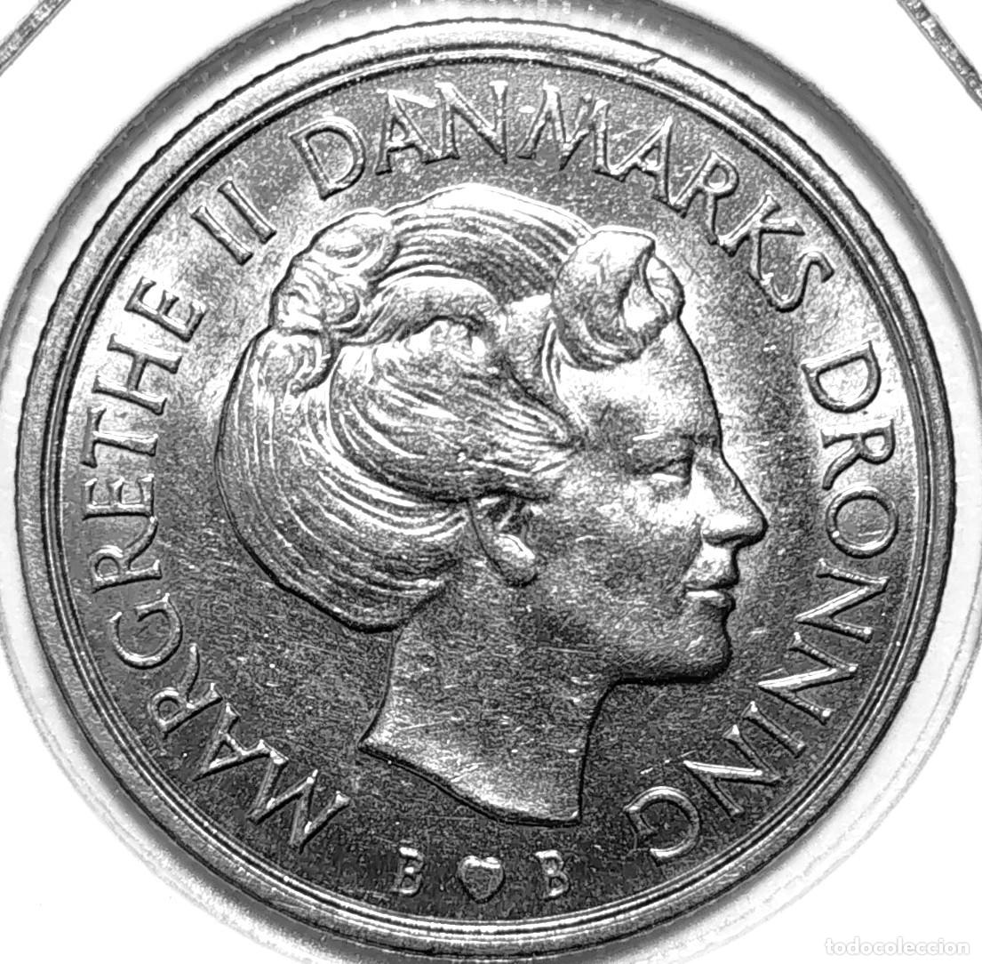 Monedas antiguas de Europa: DINAMARCA (1973-1989) - 1 CORONA 1980 - REINA MARGARITA II - A - 6,80 GR. CUPRONIQUEL