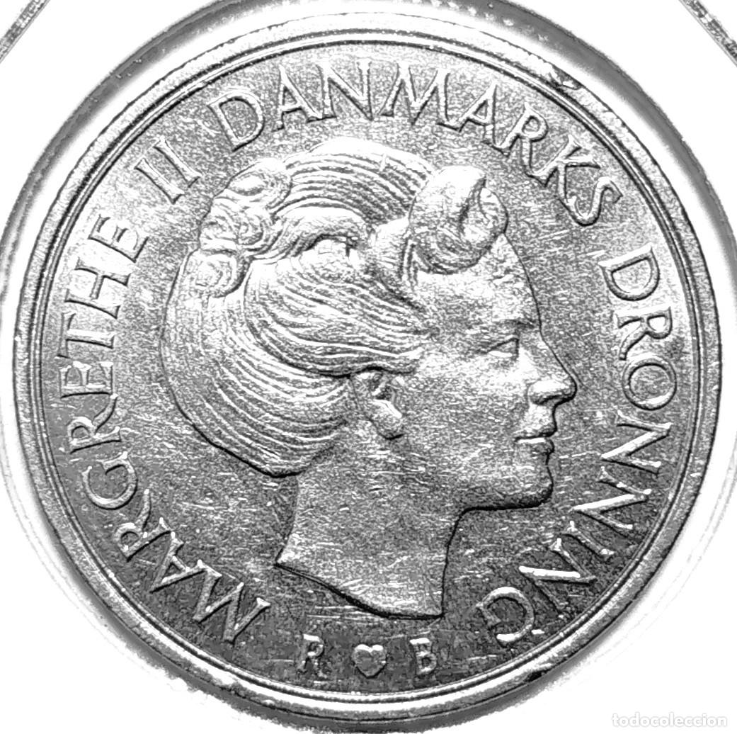 Monedas antiguas de Europa: DINAMARCA (1973-1989) - 1 CORONA 1985 - REINA MARGARITA II - A - 6,80 GR. CUPRONIQUEL