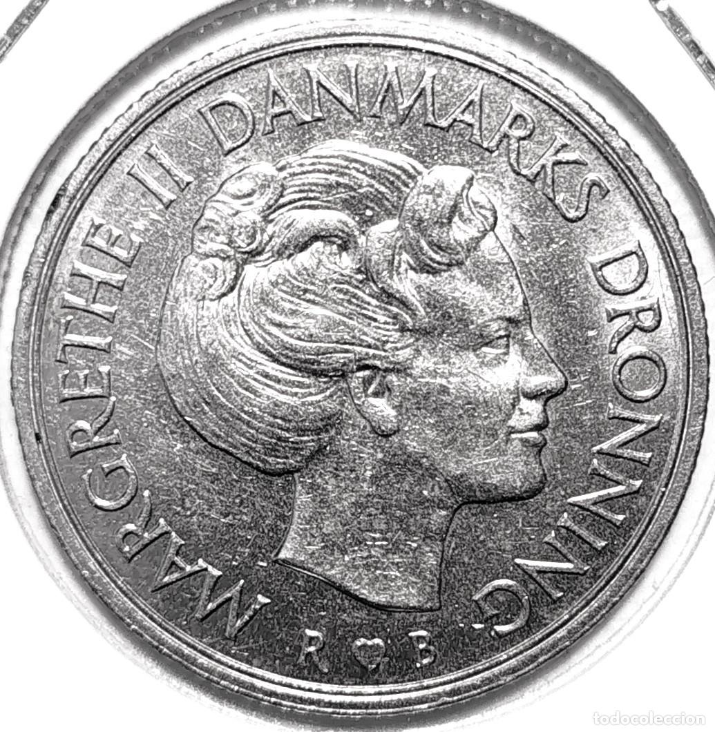 Monedas antiguas de Europa: DINAMARCA (1973-1989) - 1 CORONA 1986 - REINA MARGARITA II - A - 6,80 GR. CUPRONIQUEL