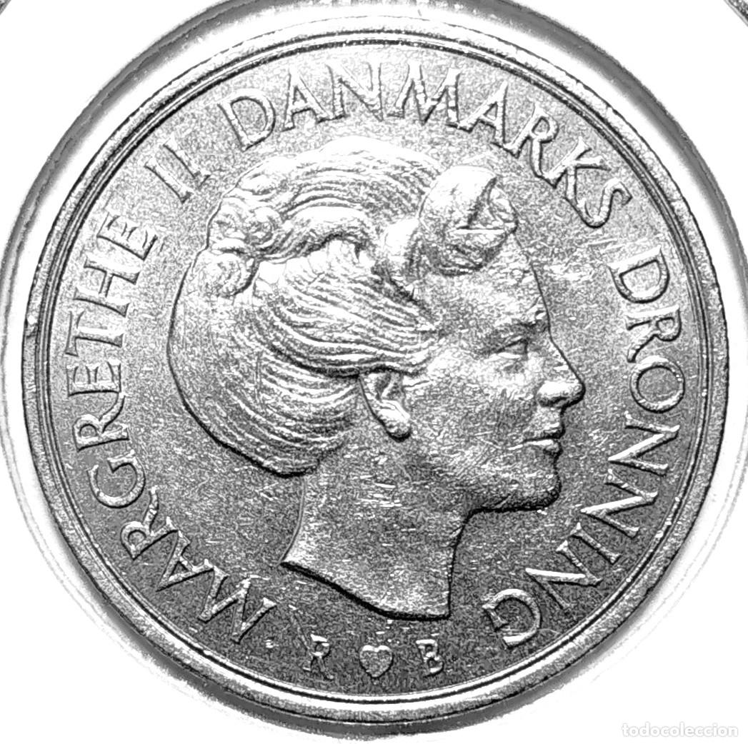 Monedas antiguas de Europa: DINAMARCA (1973-1989) - 1 CORONA 1988 - REINA MARGARITA II - A - 6,80 GR. CUPRONIQUEL