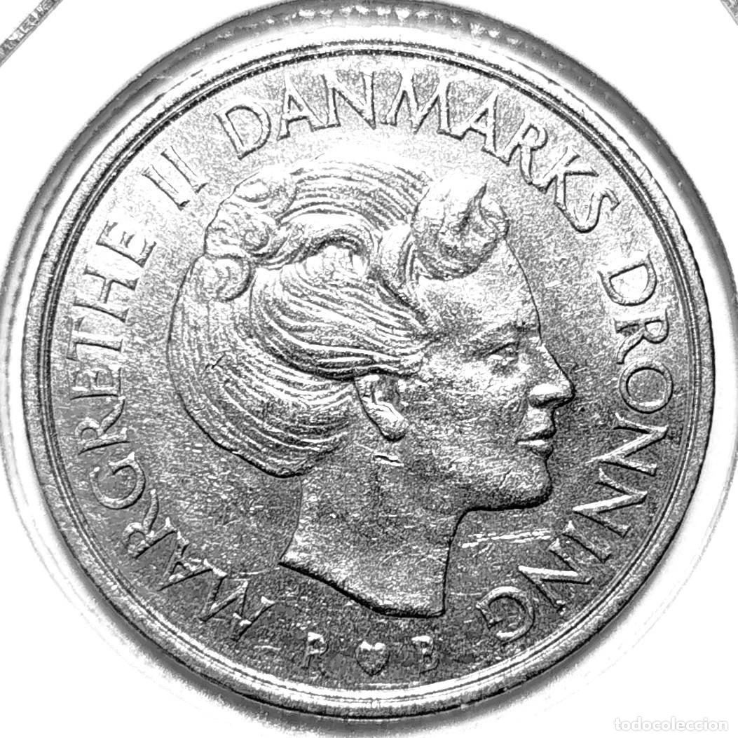 Monedas antiguas de Europa: DINAMARCA (1973-1989) - 1 CORONA 1989 - REINA MARGARITA II - A - 6,80 GR. CUPRONIQUEL