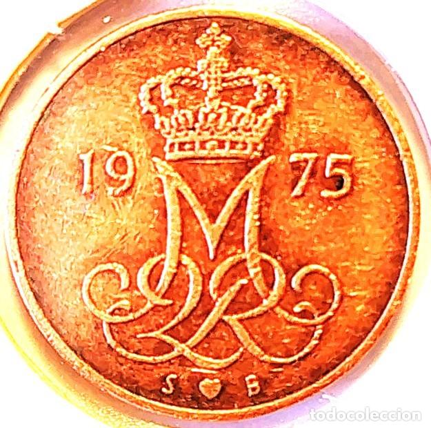 Monedas antiguas de Europa: DINAMARCA (1973-1989) - 5 ORE 1975 - REINA MARGARITA II - A - 1,60 GR. HIERRO COBREADO - DIAMETRO 15