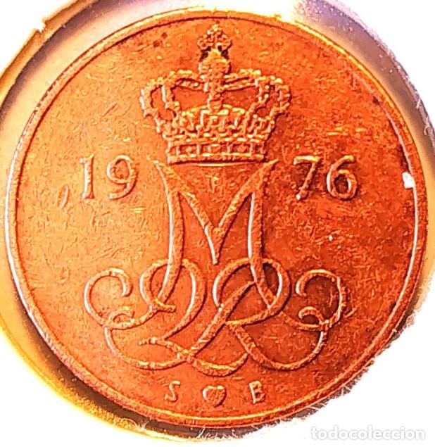 Monedas antiguas de Europa: DINAMARCA (1973-1989) - 5 ORE 1976 - REINA MARGARITA II - A - 1,60 GR. HIERRO COBREADO - DIAMETRO 15