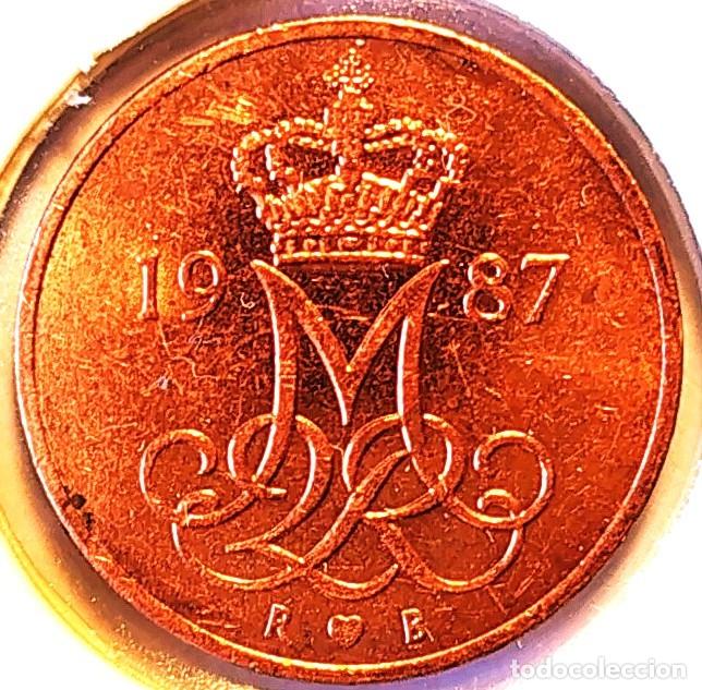 Monedas antiguas de Europa: DINAMARCA (1973-1989) - 5 ORE 1987 - REINA MARGARITA II - A - 1,60 GR. HIERRO COBREADO - DIAMETRO 15