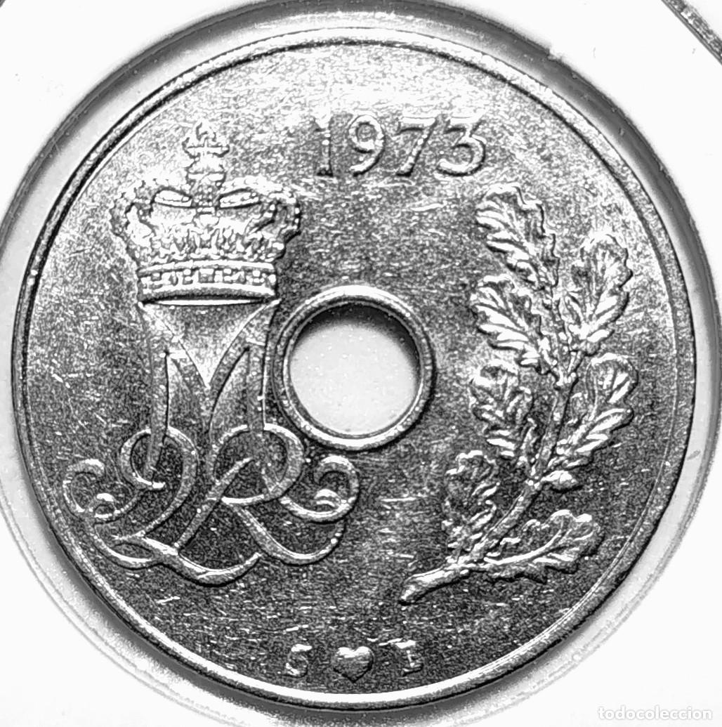Monedas antiguas de Europa: DINAMARCA (1973-1989) - 25 ORE 1973 - REINA MARGARITA II - A - 4,30 GR. CUPRONIQUEL - DIAMETRO 23 mm