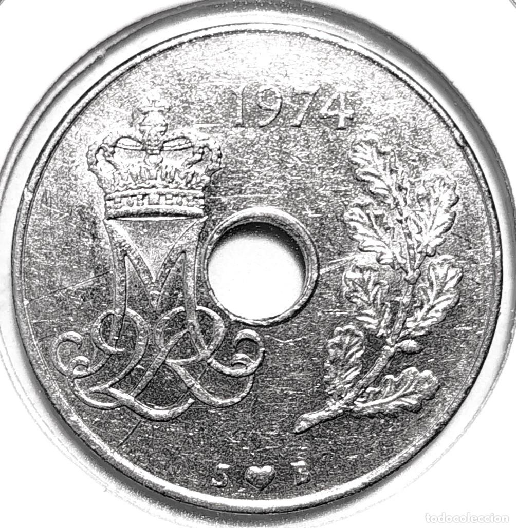 Monedas antiguas de Europa: DINAMARCA (1973-1989) - 25 ORE 1974 - REINA MARGARITA II - A - 4,30 GR. CUPRONIQUEL - DIAMETRO 23 mm