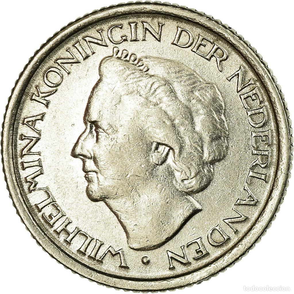 Monedas antiguas de Europa: [#677528] Moneda, Pa&iacute;ses Bajos, Wilhelmina I, 25 Cents, 1948, MBC, N&iacute;quel, KM:178