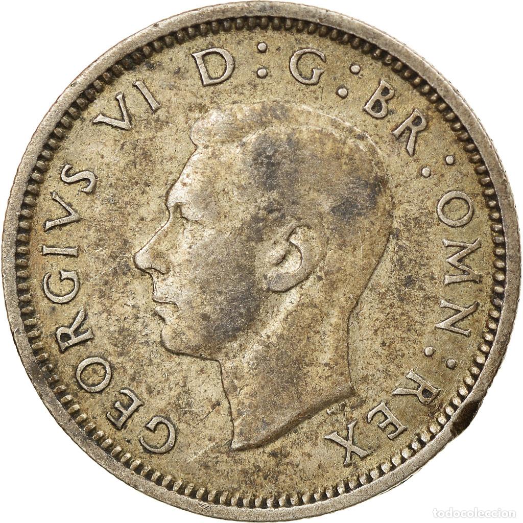 Monedas antiguas de Europa: [#797211] Moneda, Gran Breta&ntilde;a, George VI, 6 Pence, 1937, MBC, Plata, KM:852