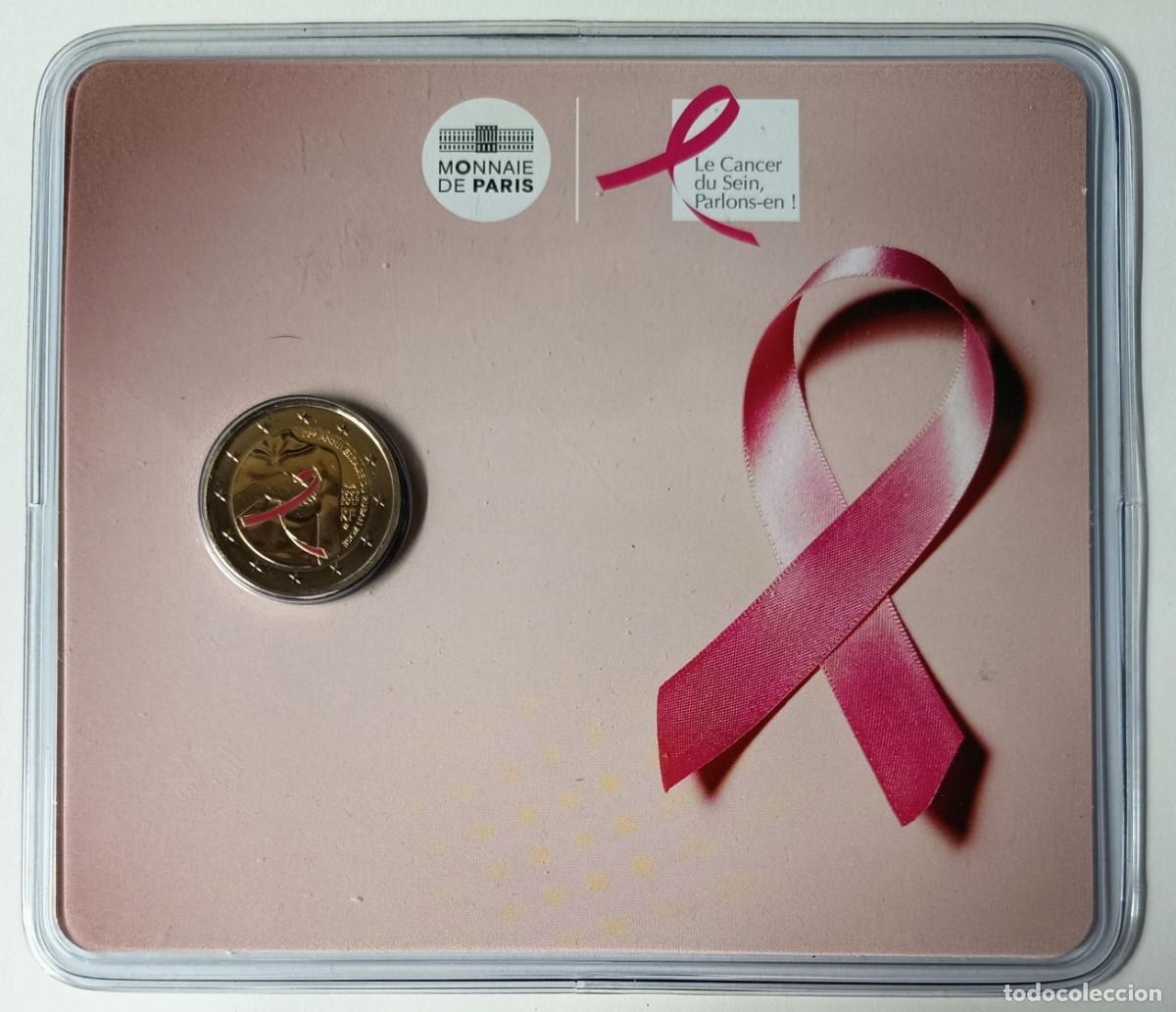 Monedas antiguas de Europa: FRANCIA. MONEDA 2 EURO CONMEMORATIVA EN COLOR. 2017. BL&Iacute;STER. &ldquo;CONTRA EL C&Aacute;NCER DE MAMA&rdquo;. ORIGINAL.
