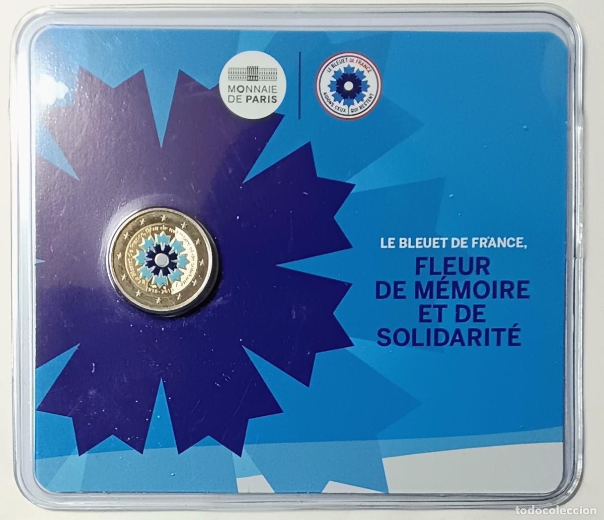 Monedas antiguas de Europa: FRANCIA. MONEDA 2 EURO CONMEMORATIVA EN COLOR. 2018. BL&Iacute;STER. &ldquo;LE BLEUET DE FRANCE&rdquo;. ORIGINAL. EDIC