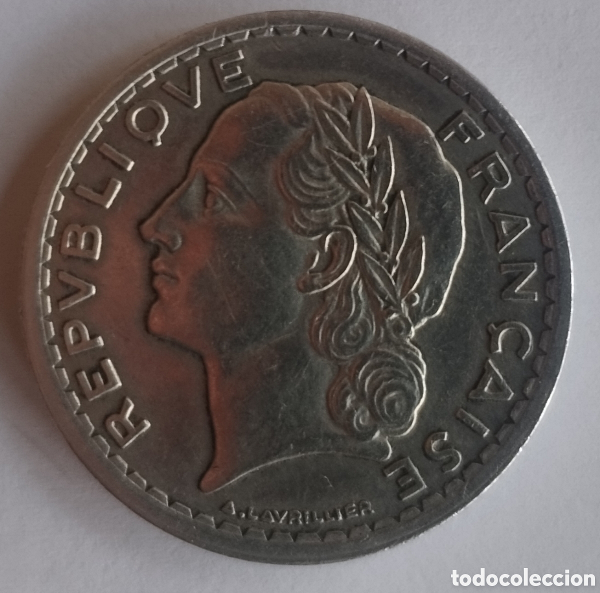 Monedas antiguas de Europa: MONEDA DE FRANCIA DE 5 FRANCOS 1945 (FOTO)