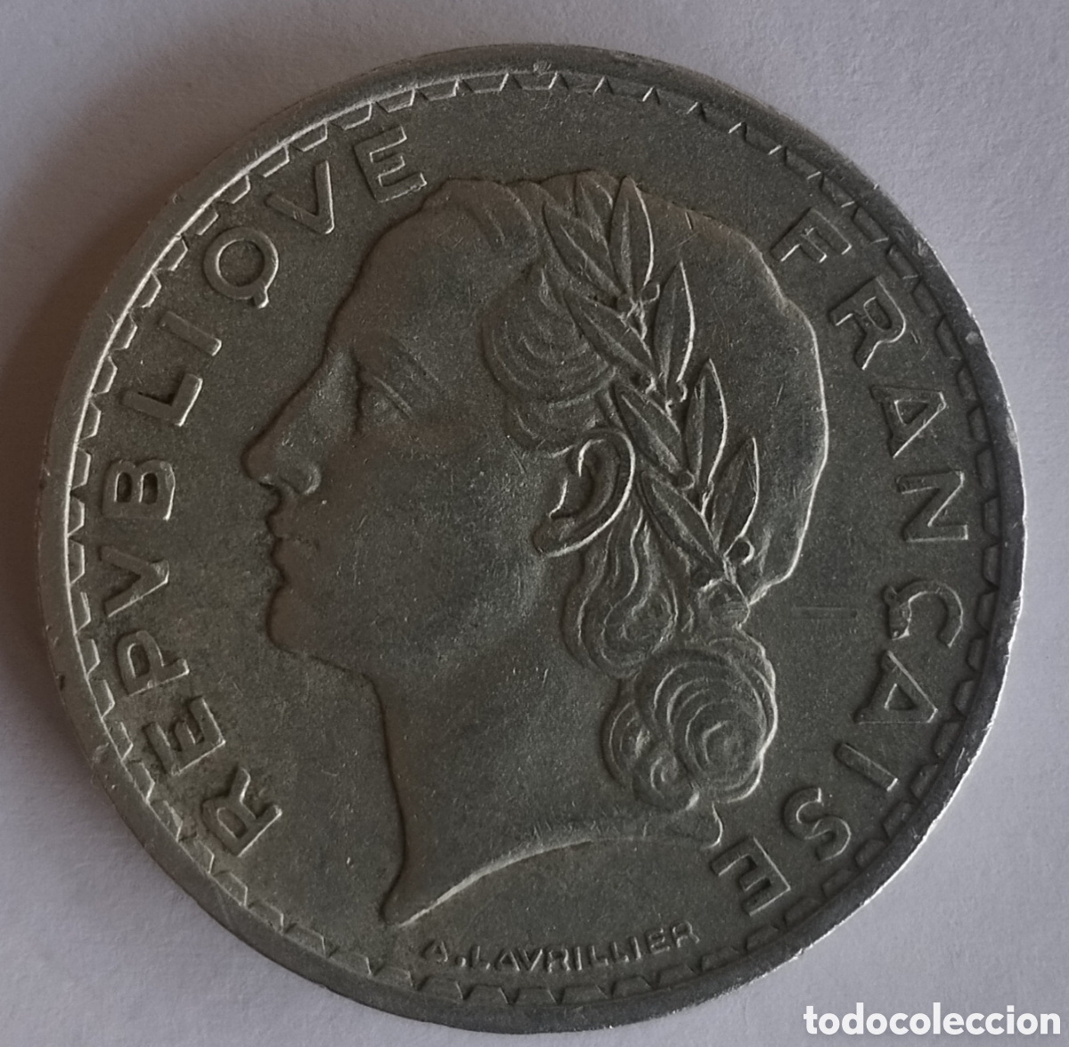 Monedas antiguas de Europa: MONEDA DE FRANCIA DE 5 FRANCOS 1950 (FOTO)