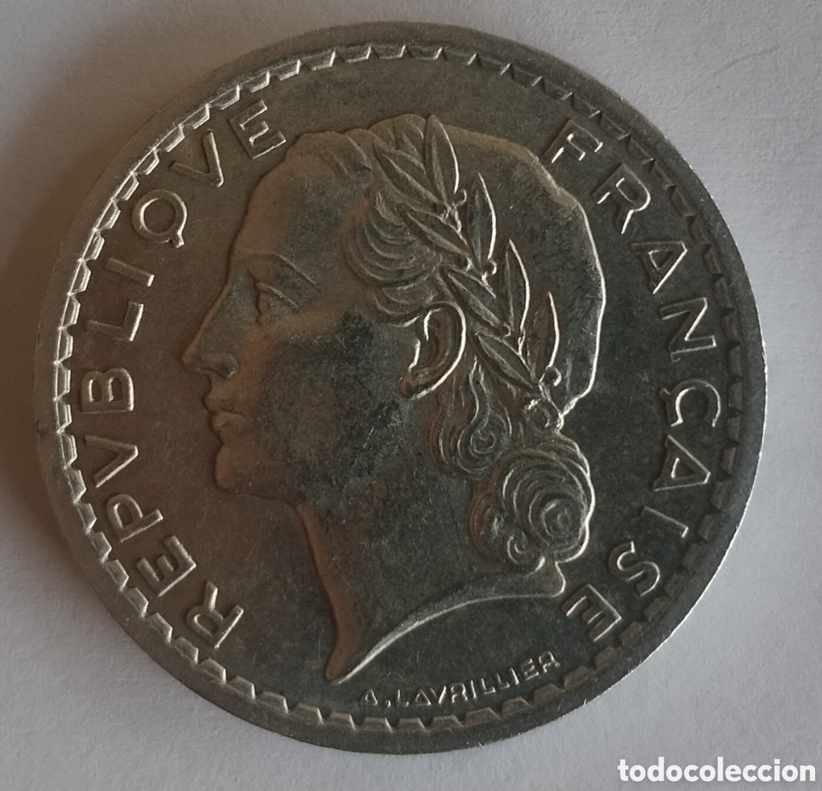 Monedas antiguas de Europa: MONEDA DE FRANCIA DE 5 FRANCOS 1949 (FOTO)