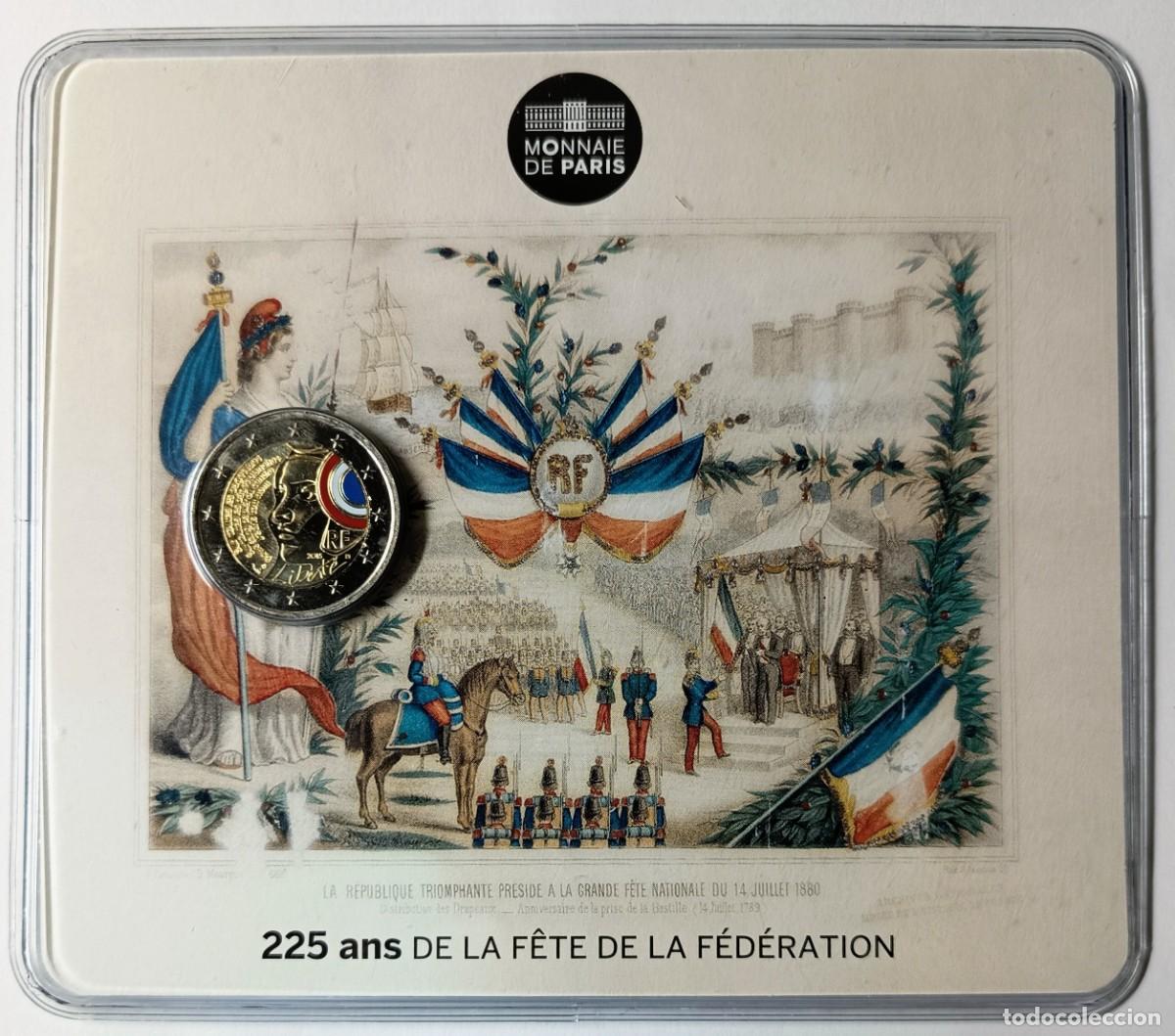 Monedas antiguas de Europa: FRANCIA. MONEDA 2 EURO CONM. EN COLOR. 2015. &ldquo;225 ans DE LA F&Ecirc;TE DE LA F&Eacute;D&Eacute;RATION&rdquo;. BL&Iacute;STER ORIGINAL