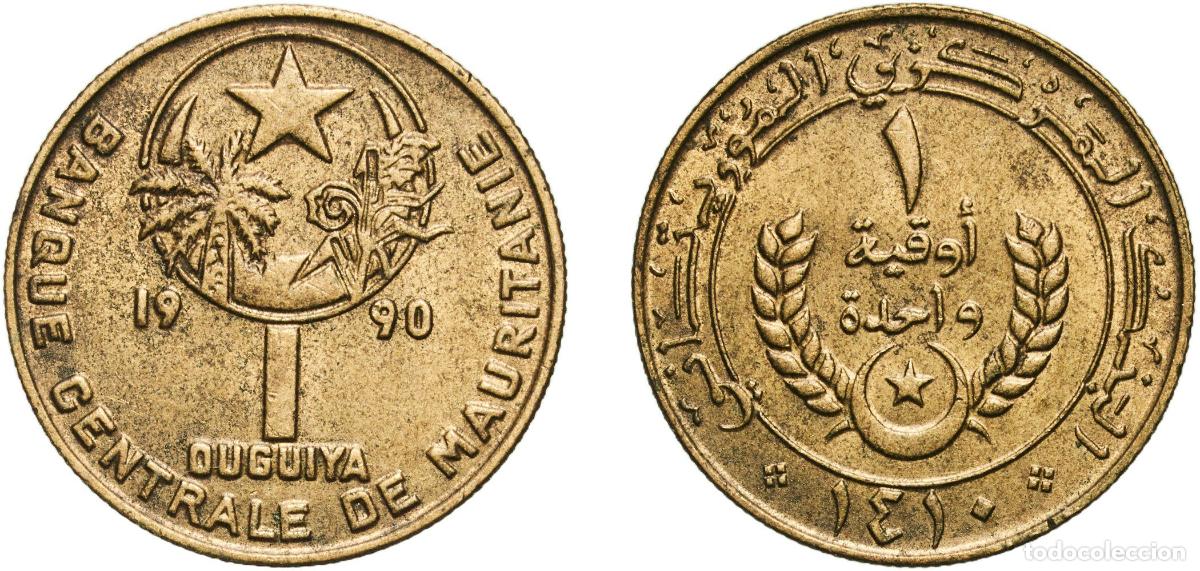 Monedas antiguas de Europa: Mauritania Islamic Republic AH1410 (1990) 1 Ouguiya (with &rdquo;واحدة&rdquo;) Aluminium bronze Kremnica Mint 3