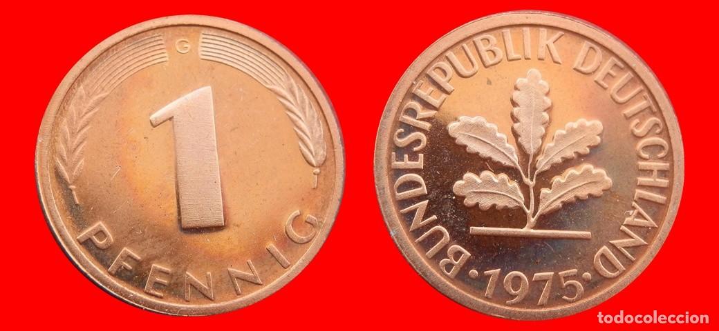 Monedas antiguas de Europa: 1 PFENNIG 1975-G PROOF BRD ALEMANIA-150587