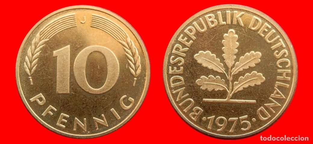 Monedas antiguas de Europa: 10 PFENNIG 1975-J PROOF BRD ALEMANIA-150590