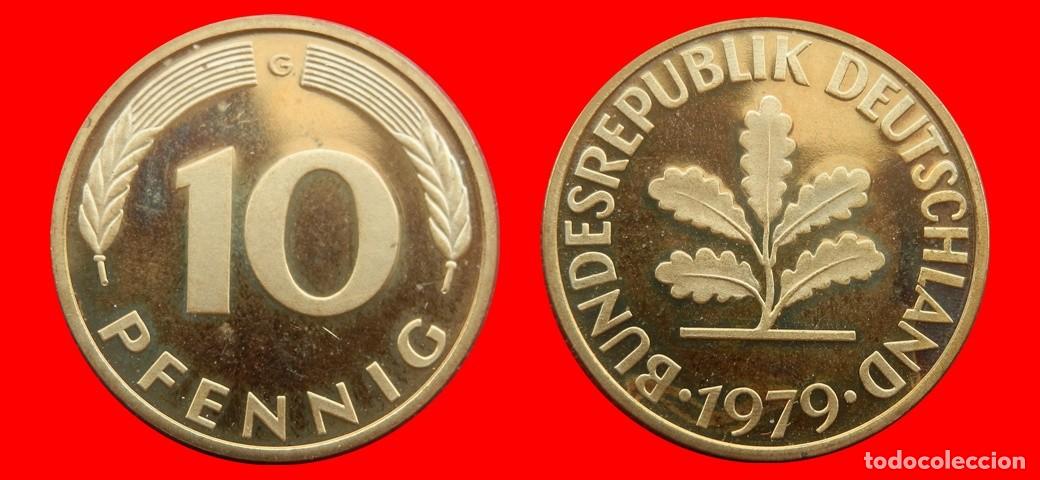 Monedas antiguas de Europa: 10 PFENNIG 1979-G PROOF BRD ALEMANIA-150591
