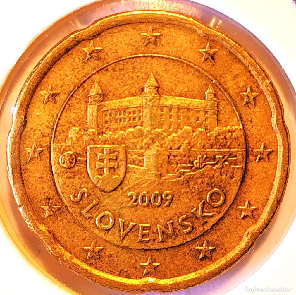 Monedas antiguas de Europa: ESLOVAQUIA (2009-) - 20 CENTAVOS 2009 - A - 5,74 GR. ORO NORDICO - DIAMETRO 22,25 mm - MB - KM#99
