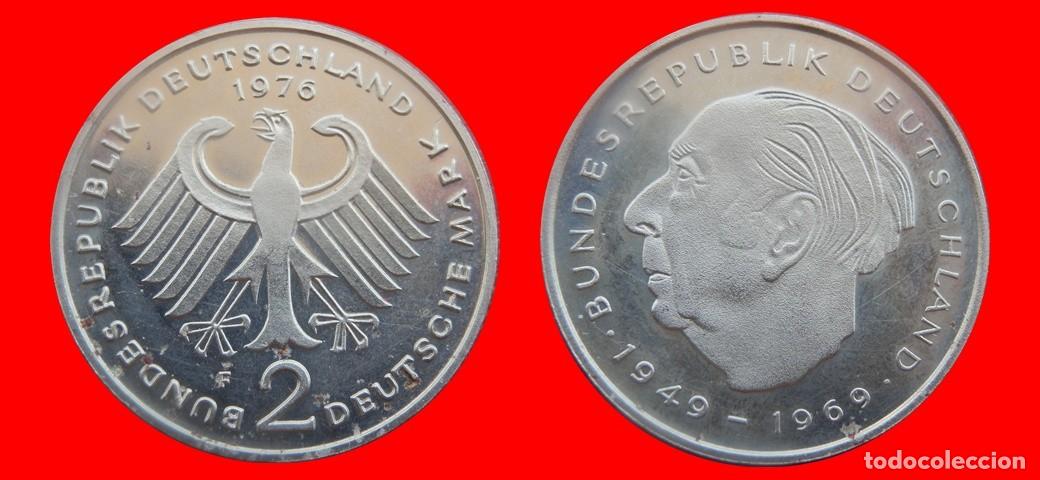 Monedas antiguas de Europa: 2 MARCOS 1976-F THEODORE HEUSS PROOF BRD ALEMANIA-150596