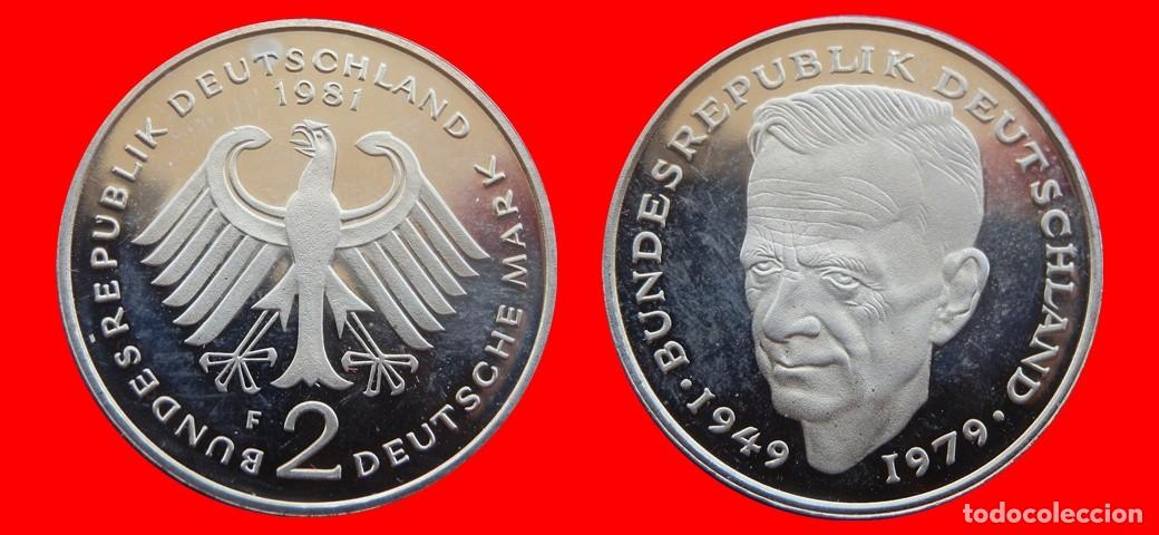 Monedas antiguas de Europa: 2 MARCOS 1981-F KURT SCHUMACHER PROOF BRD ALEMANIA-150599