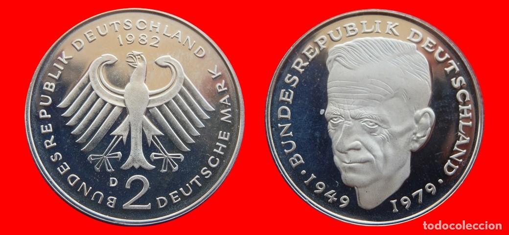 Monedas antiguas de Europa: 2 MARCOS 1982-D KURT SCHUMACHER PROOF BRD ALEMANIA-150600