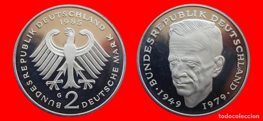 Monedas antiguas de Europa: 2 MARCOS 1985-G KURT SCHUMACHER PROOF BRD ALEMANIA-150606