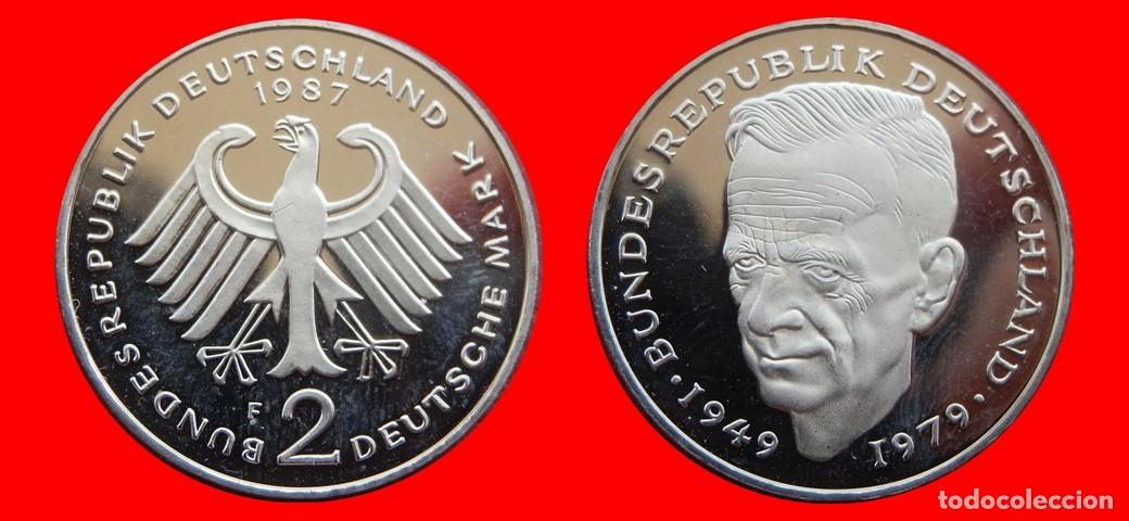 Monedas antiguas de Europa: 2 MARCOS 1987-F KURT SCHUMACHER PROOF BRD ALEMANIA-150609