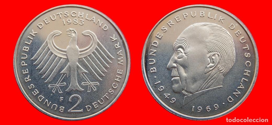 Monedas antiguas de Europa: 2 MARCOS 1983-F ADENAUER PROOF BRD ALEMANIA-150614