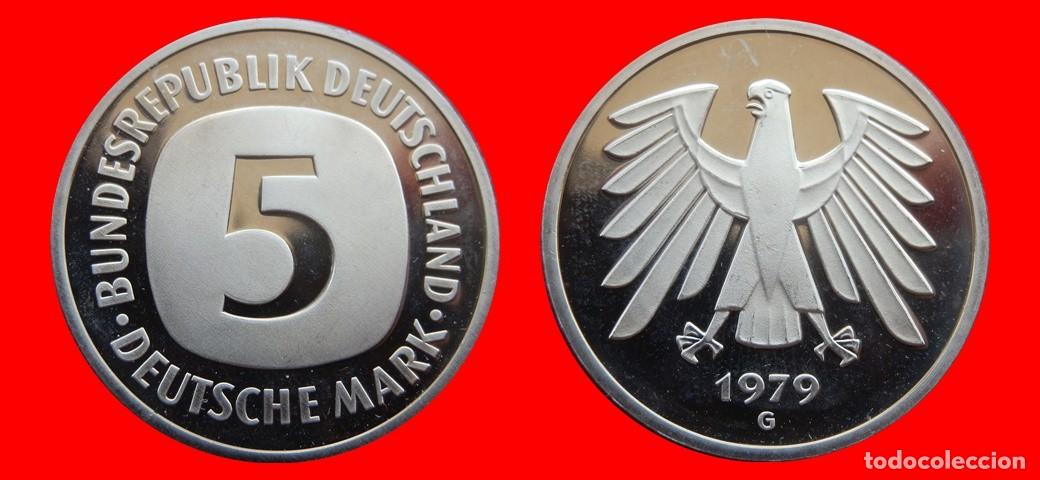 Monedas antiguas de Europa: 5 MARCOS 1979-G PROOF BRD ALEMANIA-150618