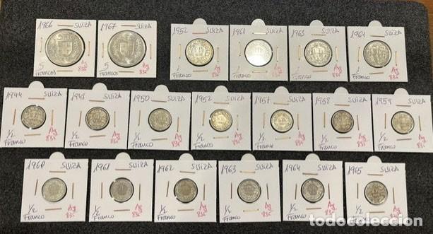 Monedas antiguas de Europa: Lote de 19 monedas de plata de Suiza