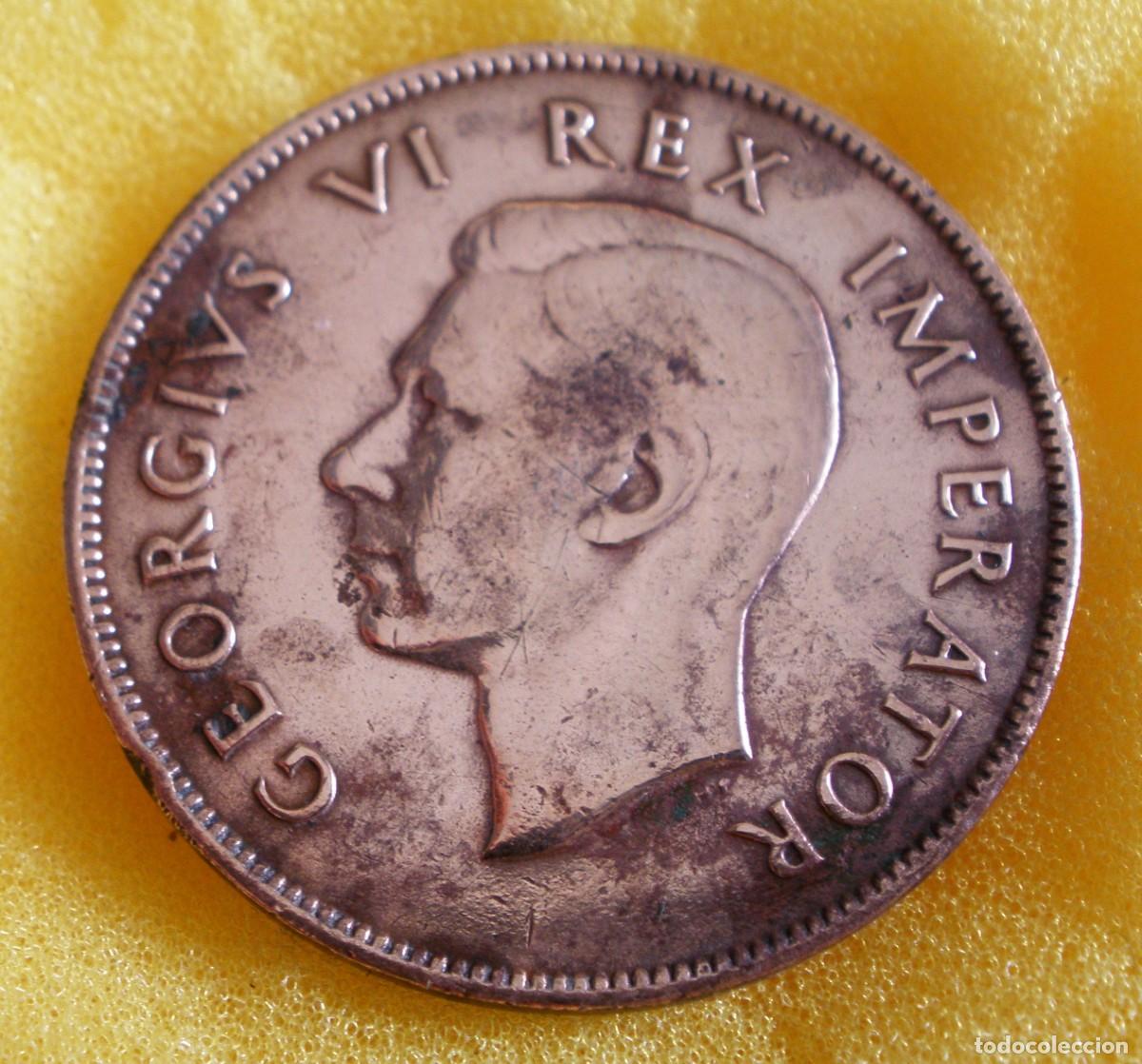 Monedas antiguas de Europa: MONEDA SUD&Aacute;FRICA 1937: JORGE VI Y EL BARCO &rdquo;GROSVENOR&rdquo; - GEORGIVS VI REX IMPERATOR