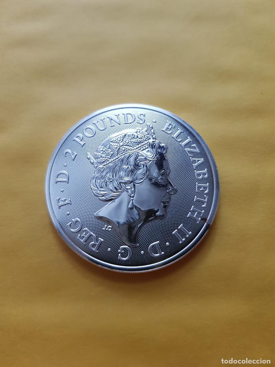 Monedas antiguas de Europa: INGLATERRA-2 LIBRAS-2019-PLATA 999-1 ONZA