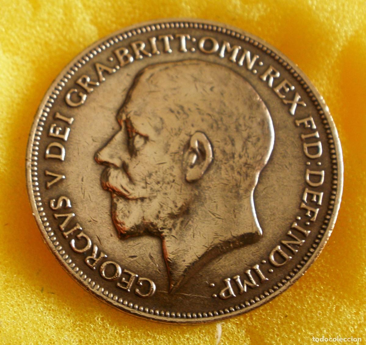 Monedas antiguas de Europa: 1 PENNY 1917 REINO UNIDO - GEORGE V - BRITANNIA CON TRIDENTE (I GUERRA MUNDIAL)