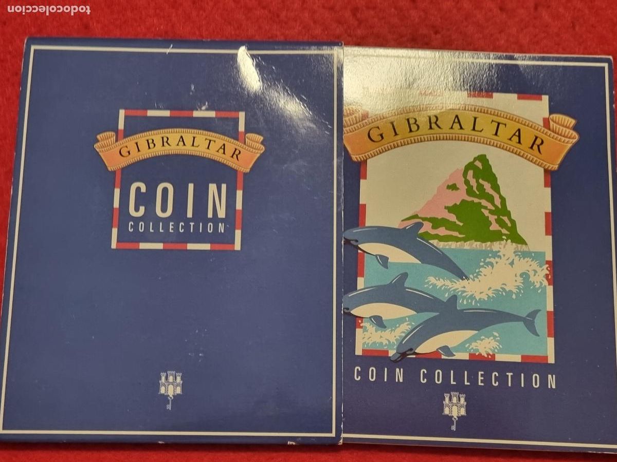 Monedas antiguas de Europa: ESTUCHE SET COLECCION MONEDAS GIBRALTAR 1990 ORIGINAL 2&ordm;P