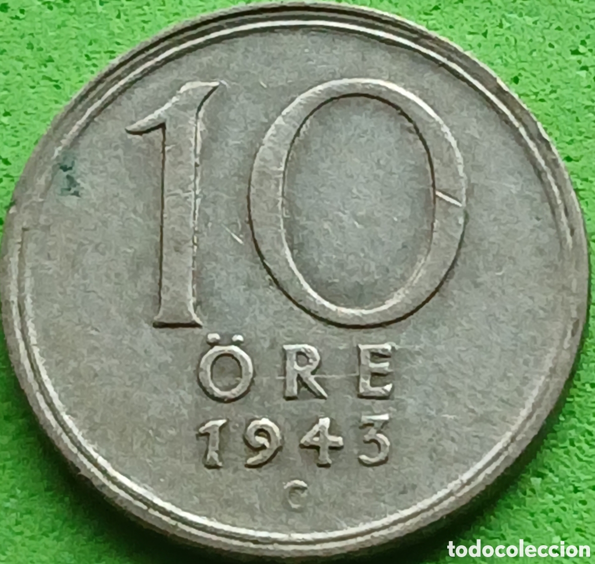 Monedas antiguas de Europa: Suecia 10 ore 1943 km#813 plata