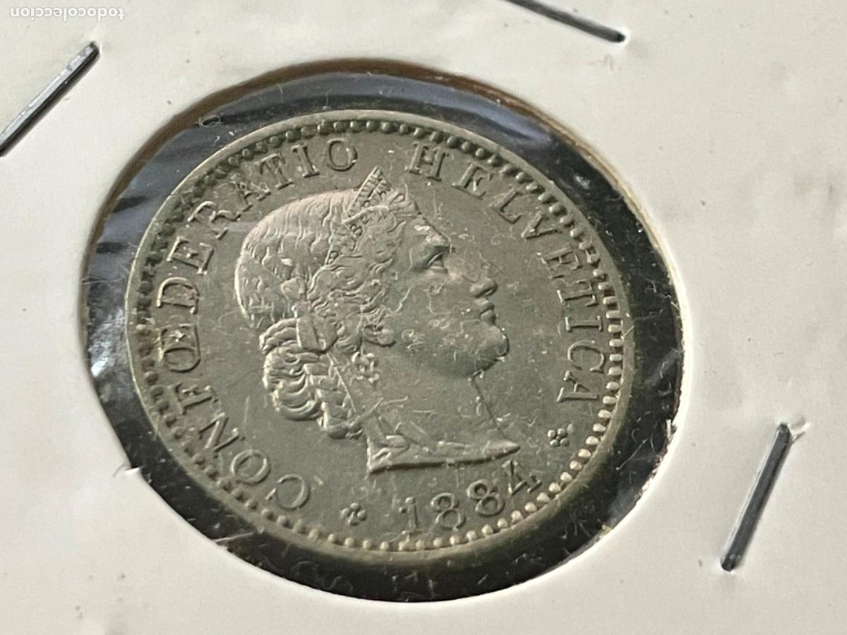 Monete antiche di Europa: Suiza Moneda 20 c&eacute;ntimos - Helvetia 1884