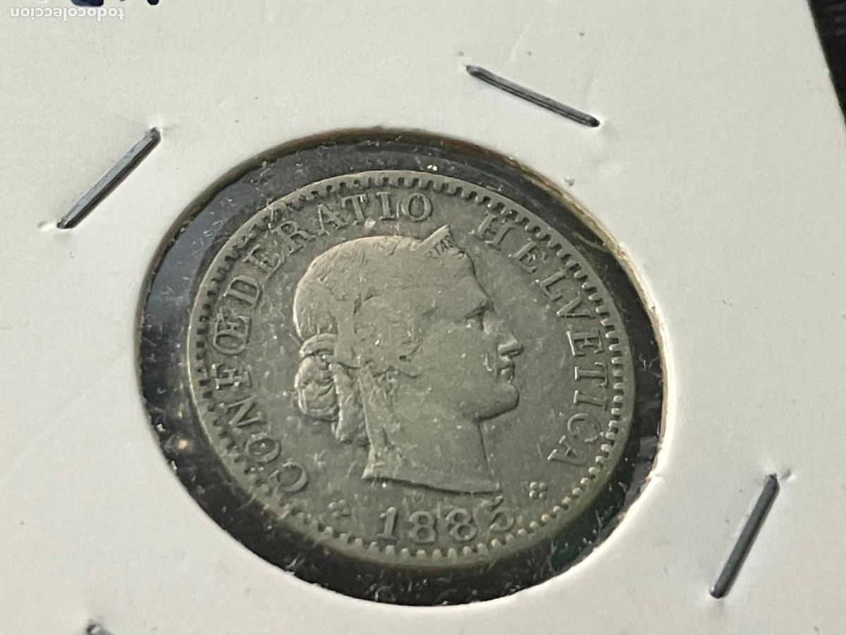 Monedas antiguas de Europa: Suiza Moneda 20 c&eacute;ntimos - Helvetia 1885