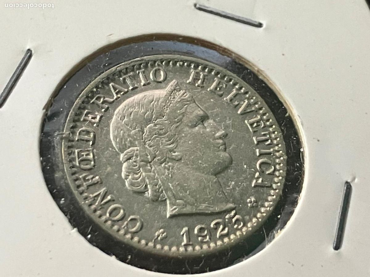 Monedas antiguas de Europa: Suiza Moneda 20 c&eacute;ntimos - Helvetia 1925