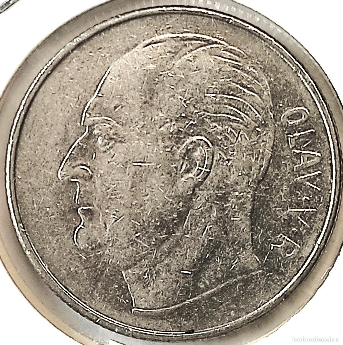 Monedas antiguas de Europa: NORUEGA (1958-1991) - 1 CORONA 1972 - REY OLAF V - C - 7 GR. COBRE-NICKEL - DIAMETRO 25 mm - KM#409