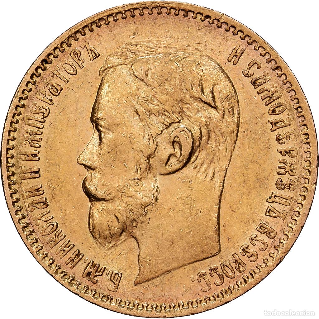 Monedas antiguas de Europa: [#1121619] Rusia, Nicholas II, 5 Roubles, 1900, Saint Petersburg, Oro, EBC