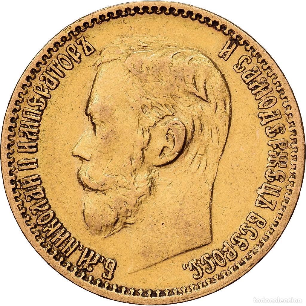 Monedas antiguas de Europa: [#1551158] Rusia, Nicholas II, 5 Roubles, 1898, St. Petersburg, Oro, MBC+, KM:62
