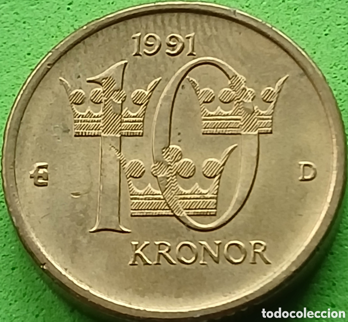 Monedas antiguas de Europa: Suecia 10 coronas 1991 km#877