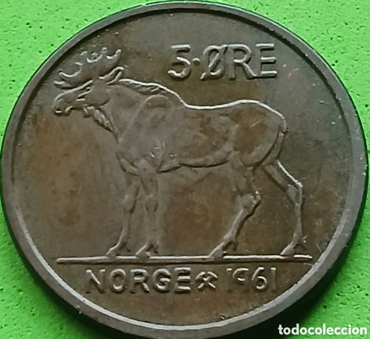 Monedas antiguas de Europa: Noruega 5 ore 1961 km#405